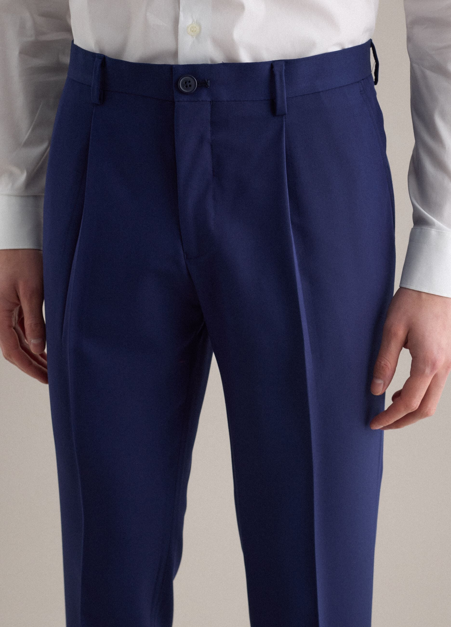 Slim Fit Blue Smart Trousers