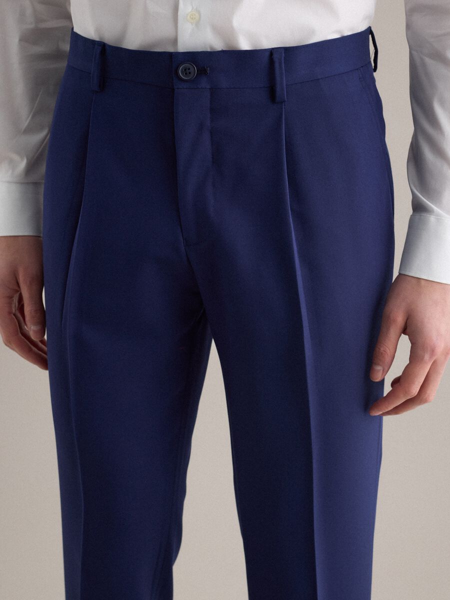 Pantaloni eleganti blu slim fit_3