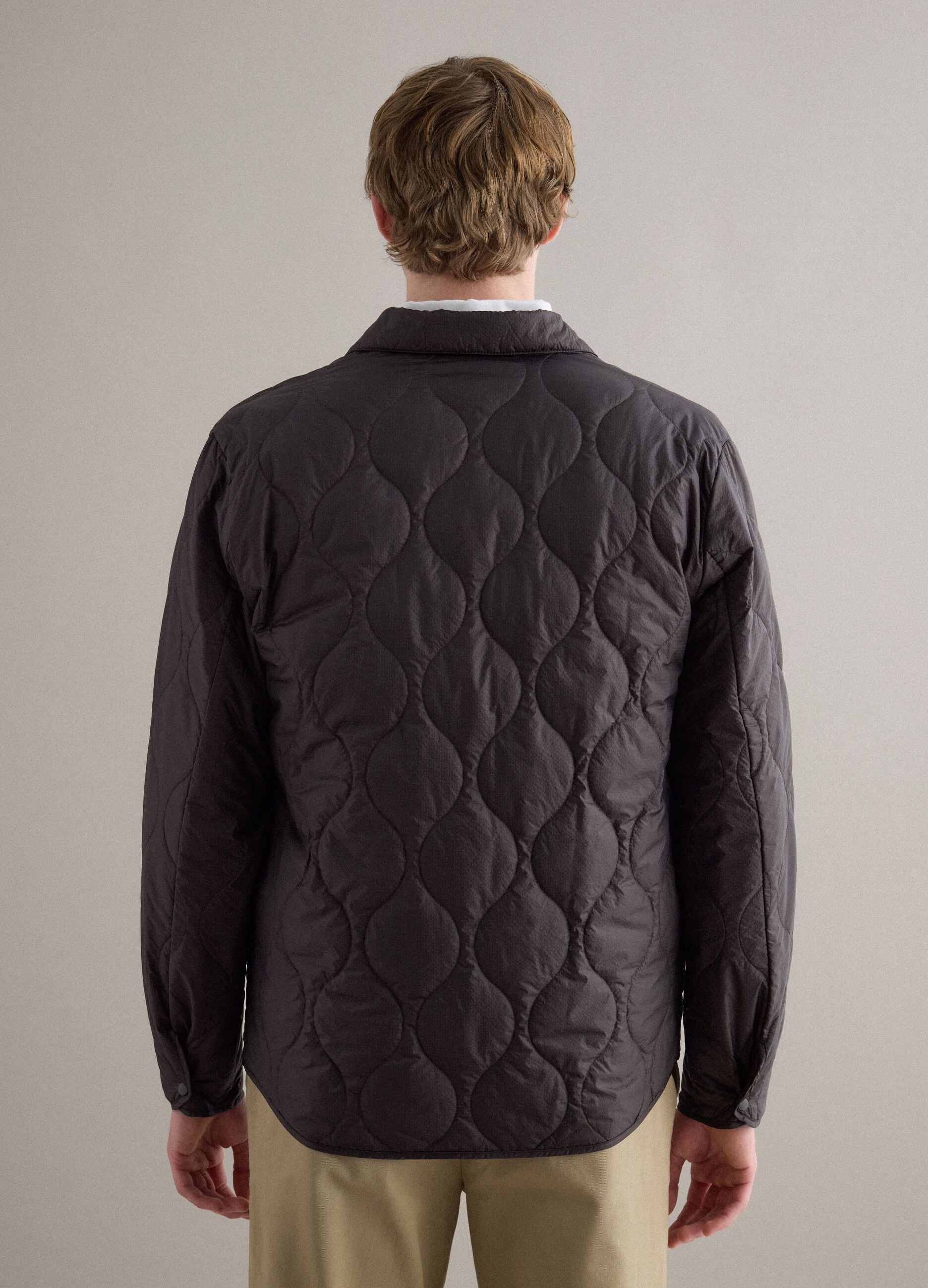 Brown husky jacket regular fit with zip