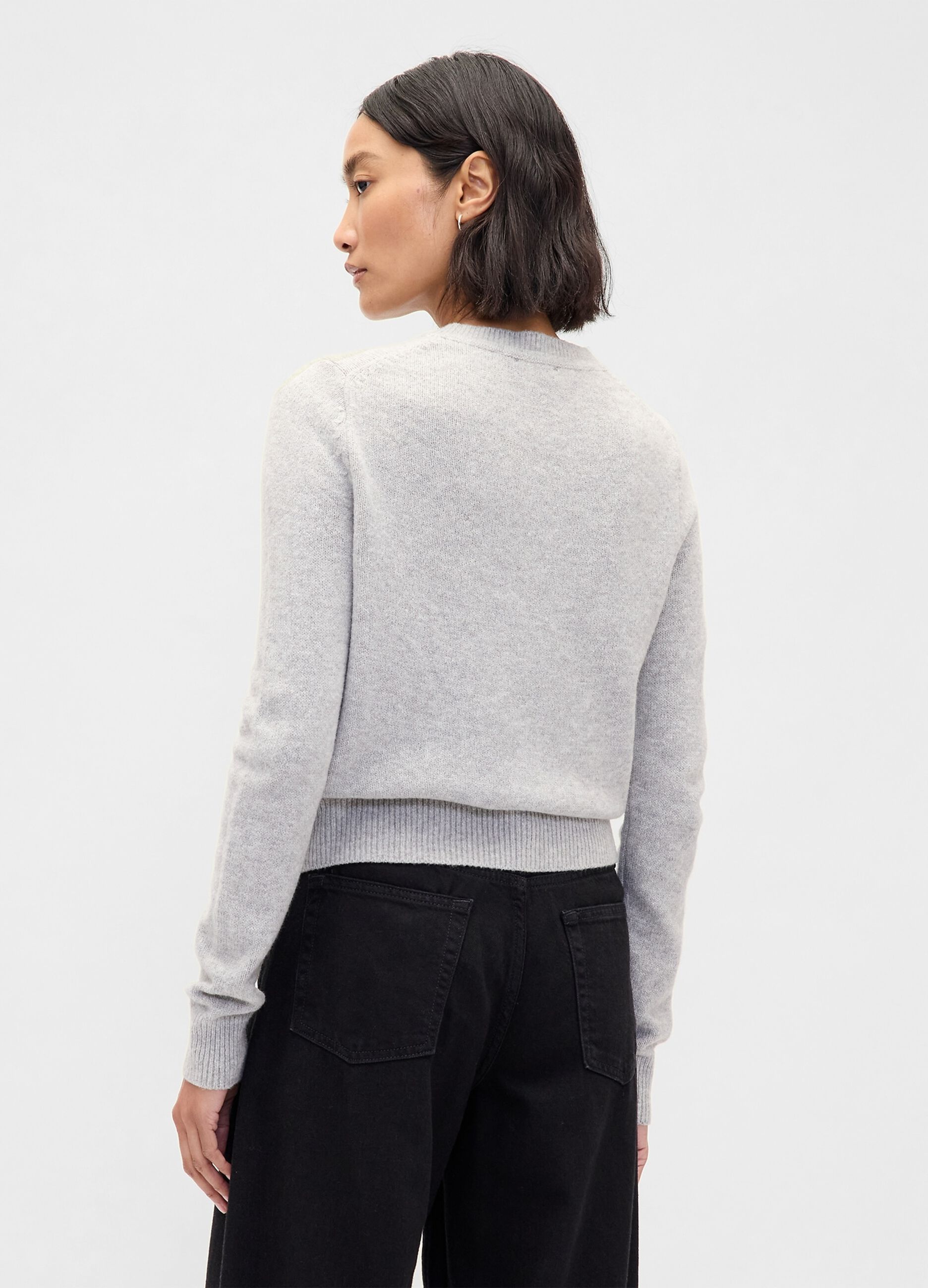 Grey cotton blend jumper