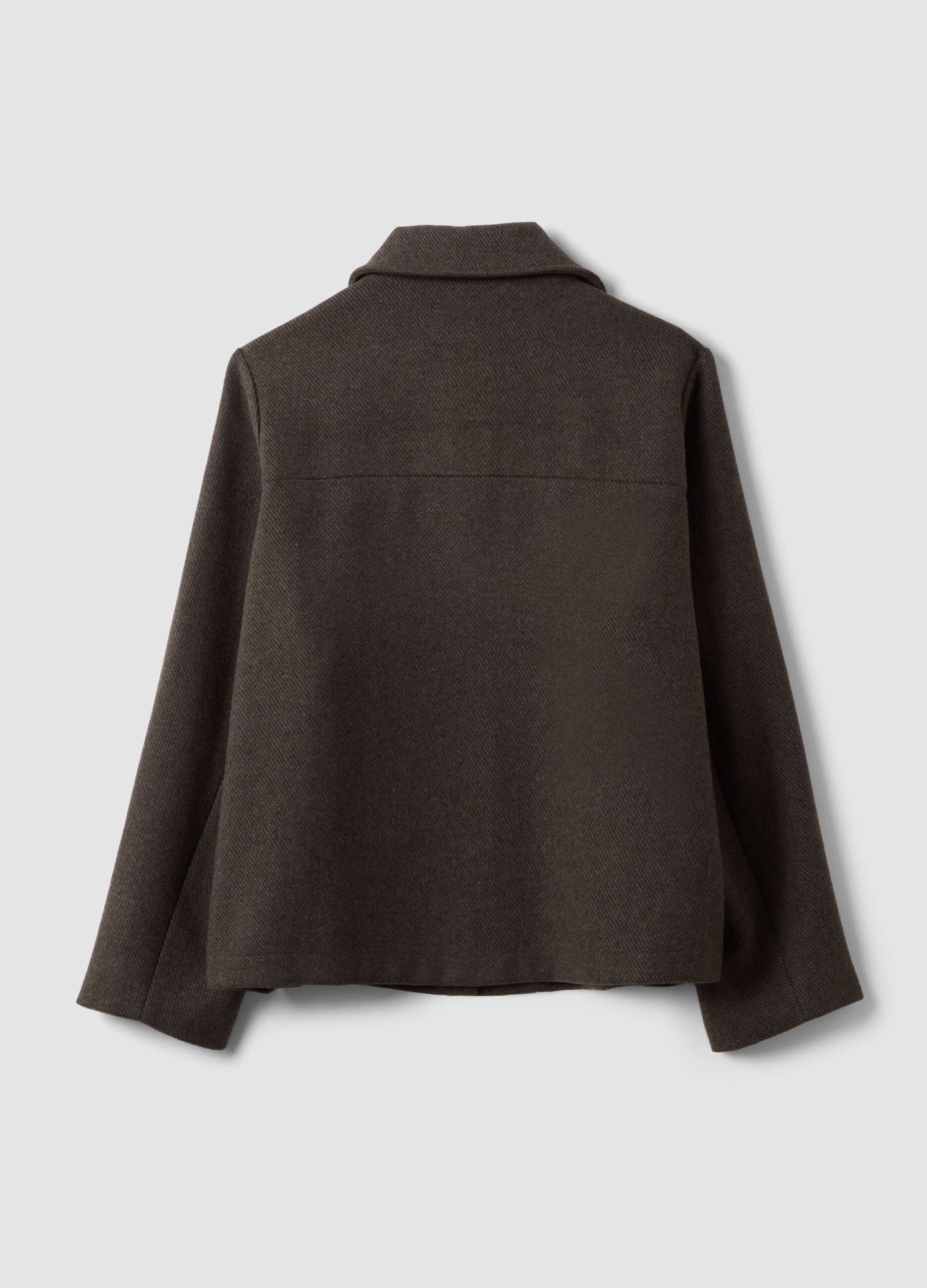 Brown wool and viscose-blend regular-fit blazer