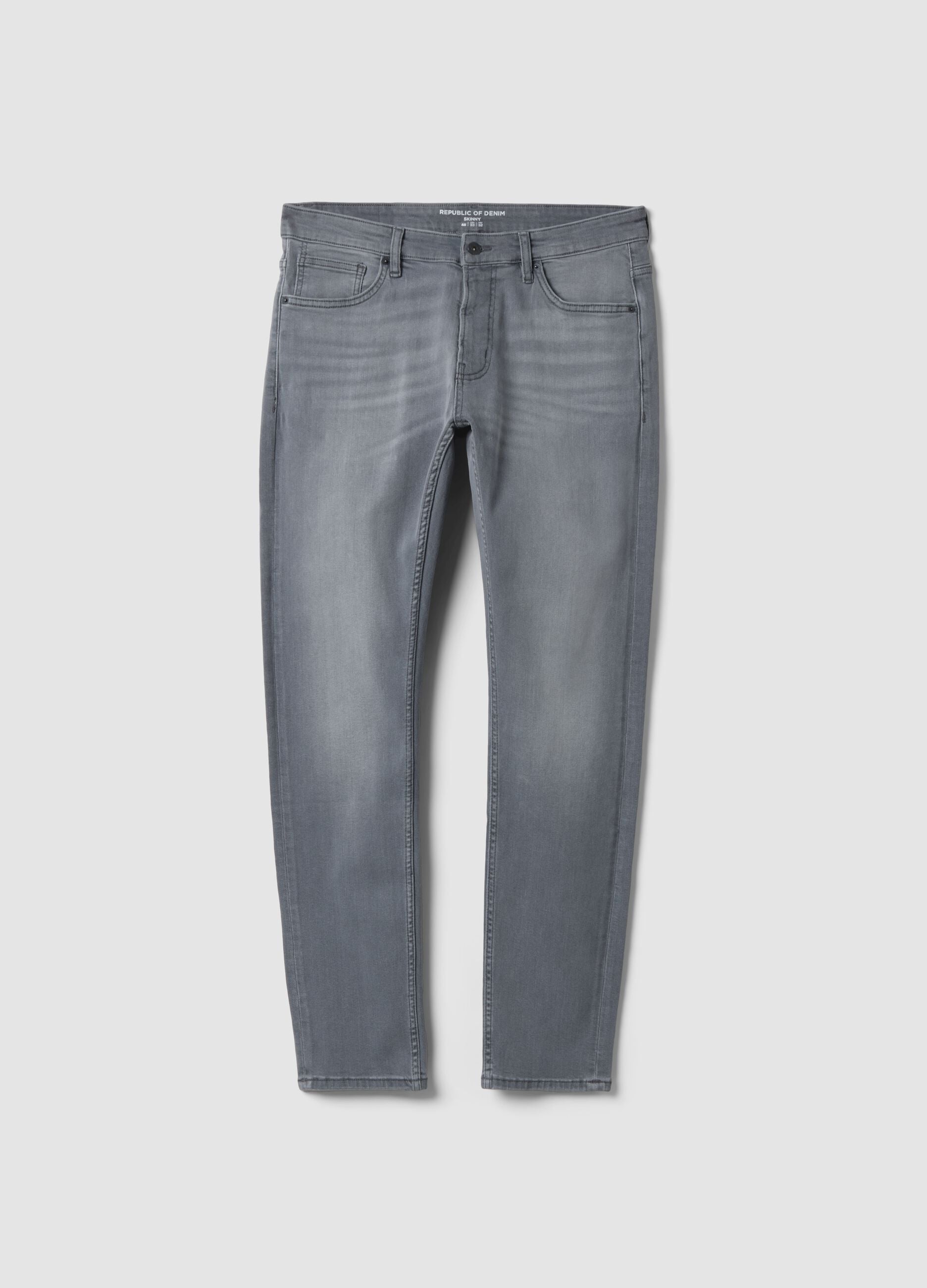 Men&rsquo;s grey skinny-fit stretch cotton jeans