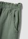 Green linen-cotton blend trousers with elasticated waist, regular fit_5
