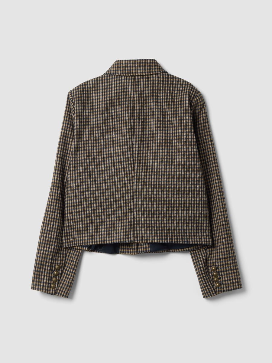 Multicolour checked wool-viscose blend blazer_6