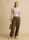 Fitted tank top in beige viscose blend_1