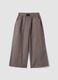Brown pure cotton trousers with elasticated waistband for girls_3