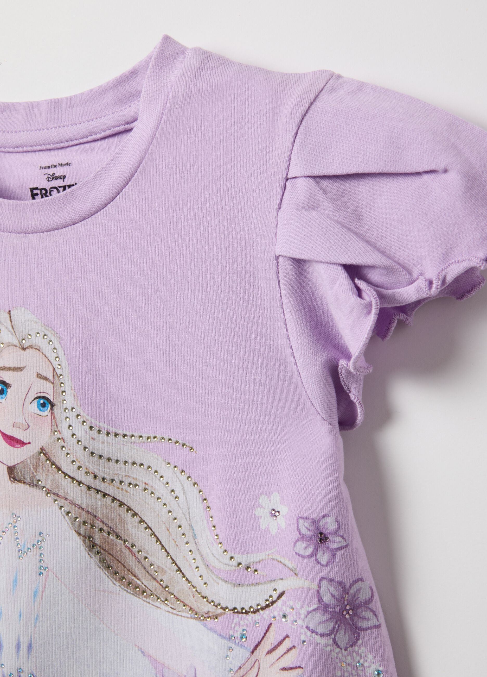 Multicolour stretch cotton T-shirt for girls with Frozen print