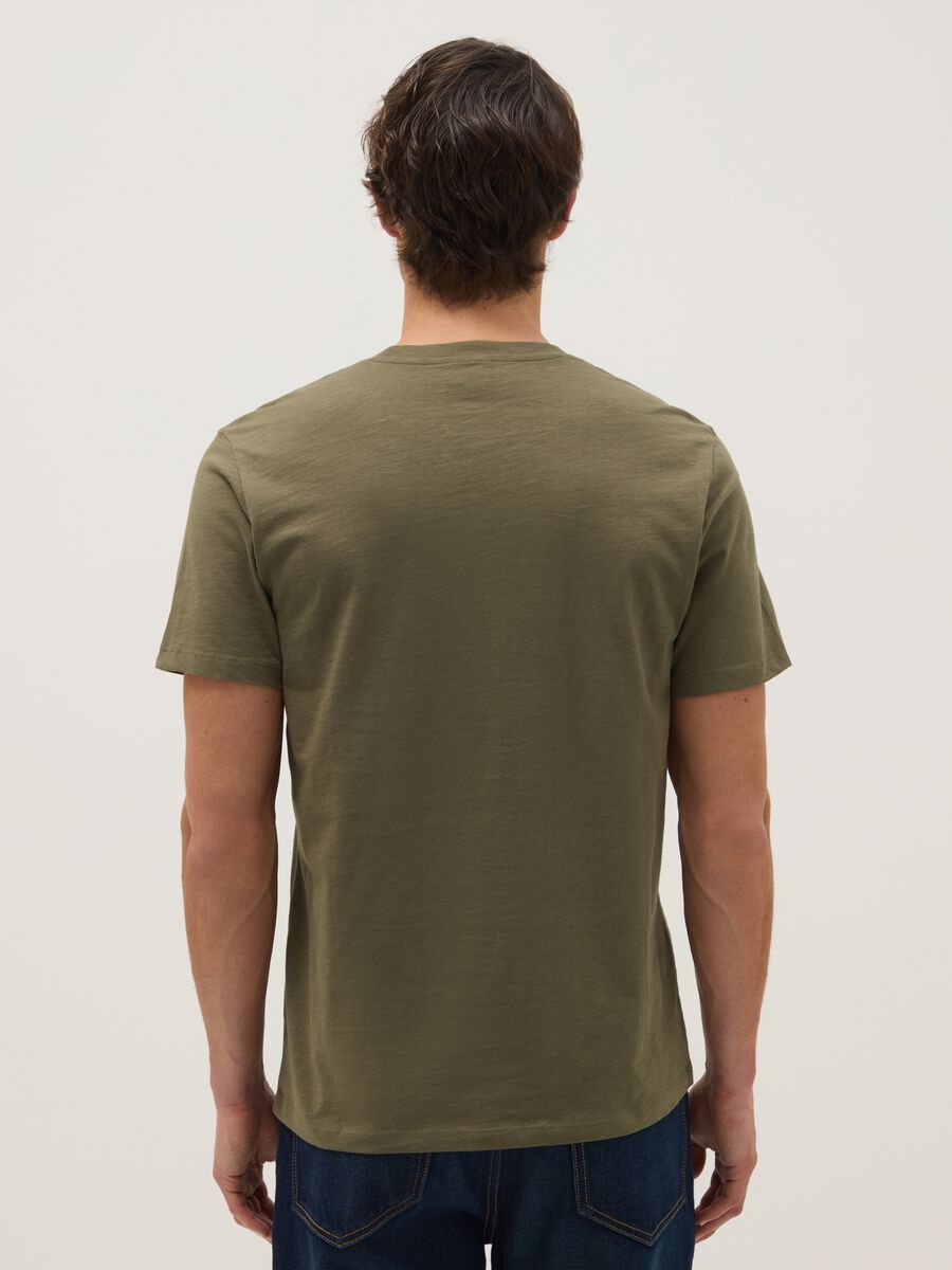 Regular fit green pure cotton t-shirt_2