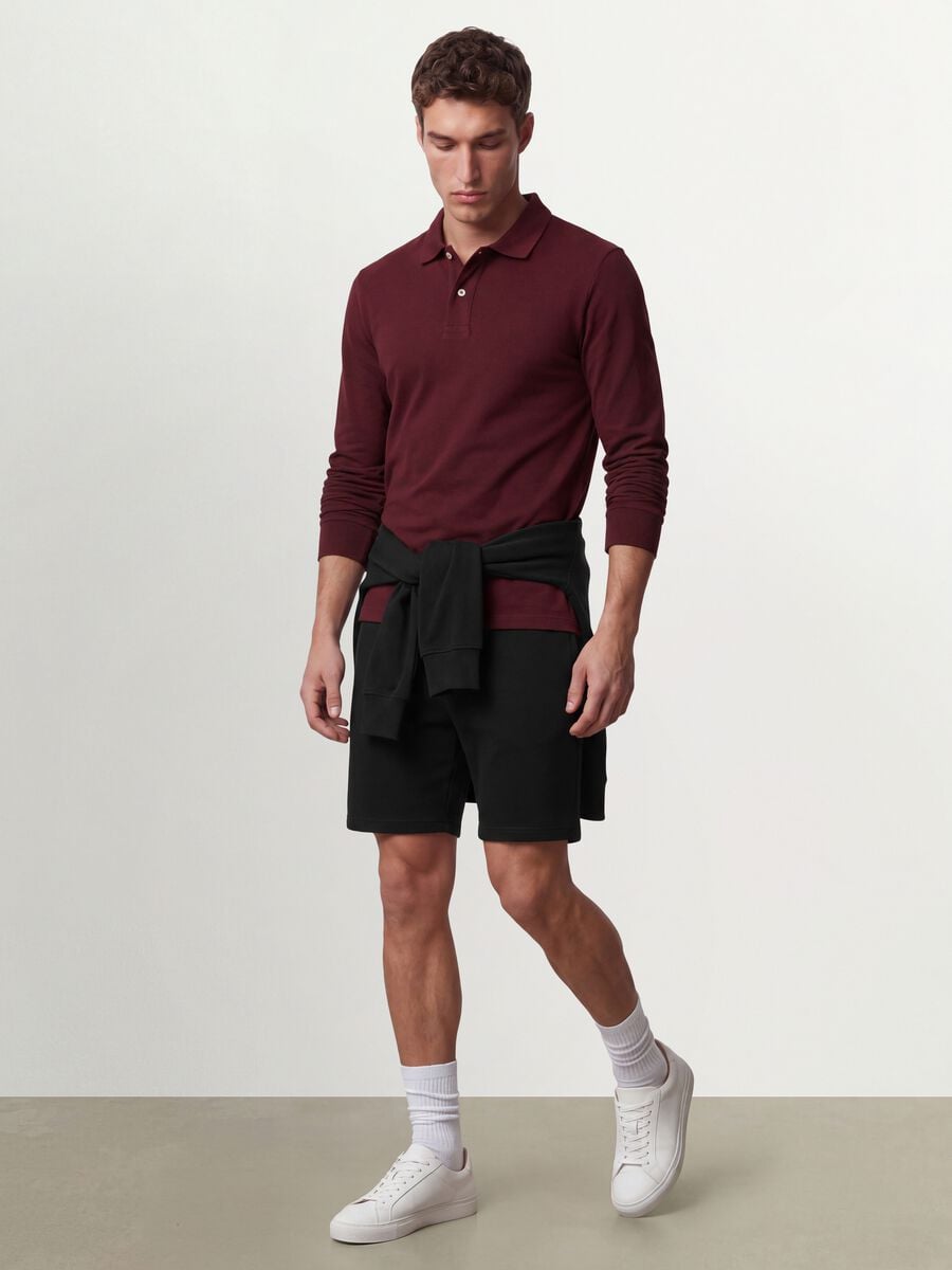Men&rsquo;s red long-sleeve organic cotton piqu&eacute; polo shirt, regular fit_2