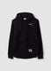 Black zip-up hooded sweatshirt in cotton blend_4
