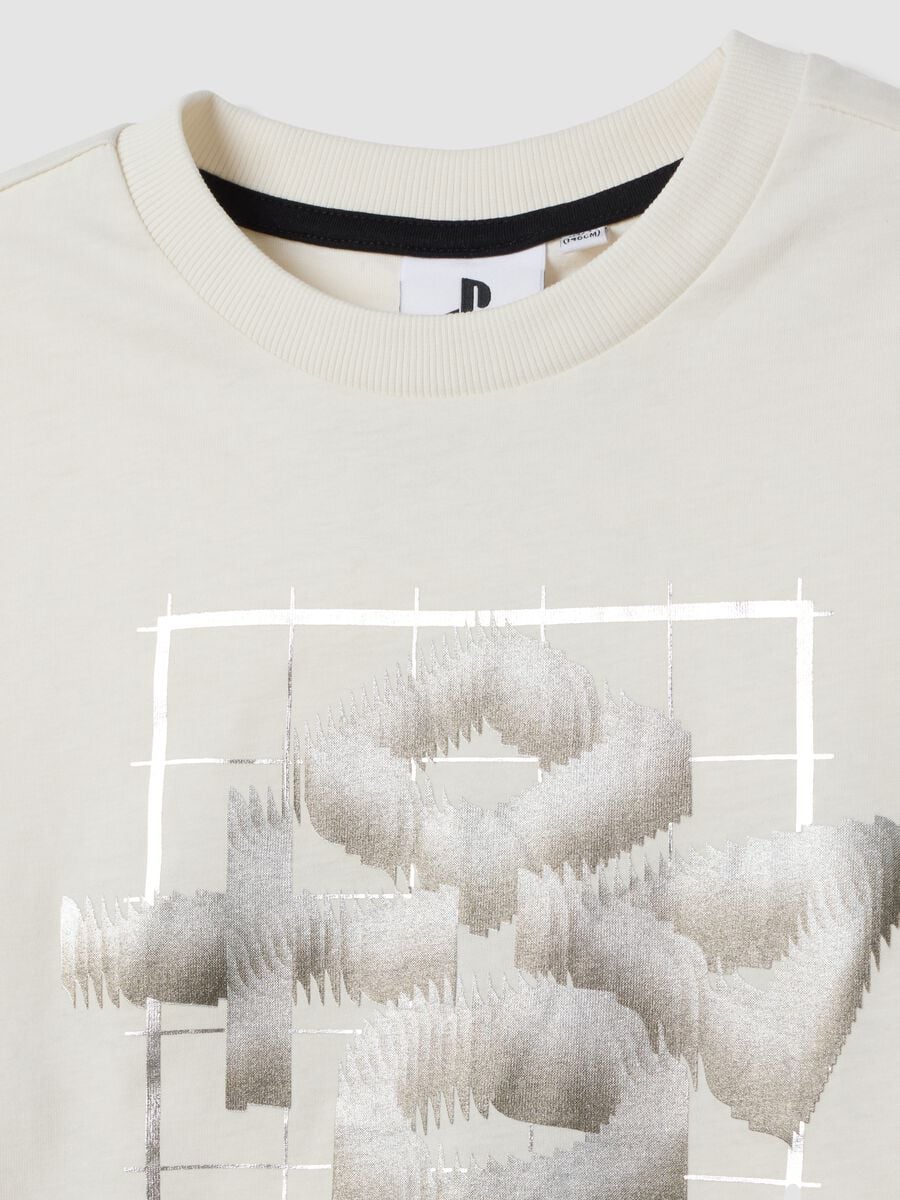 White pure cotton crew-neck T-shirt with PlayStation print_1
