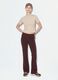 Beige fitted stretch-cotton T-shirt with high neck_1