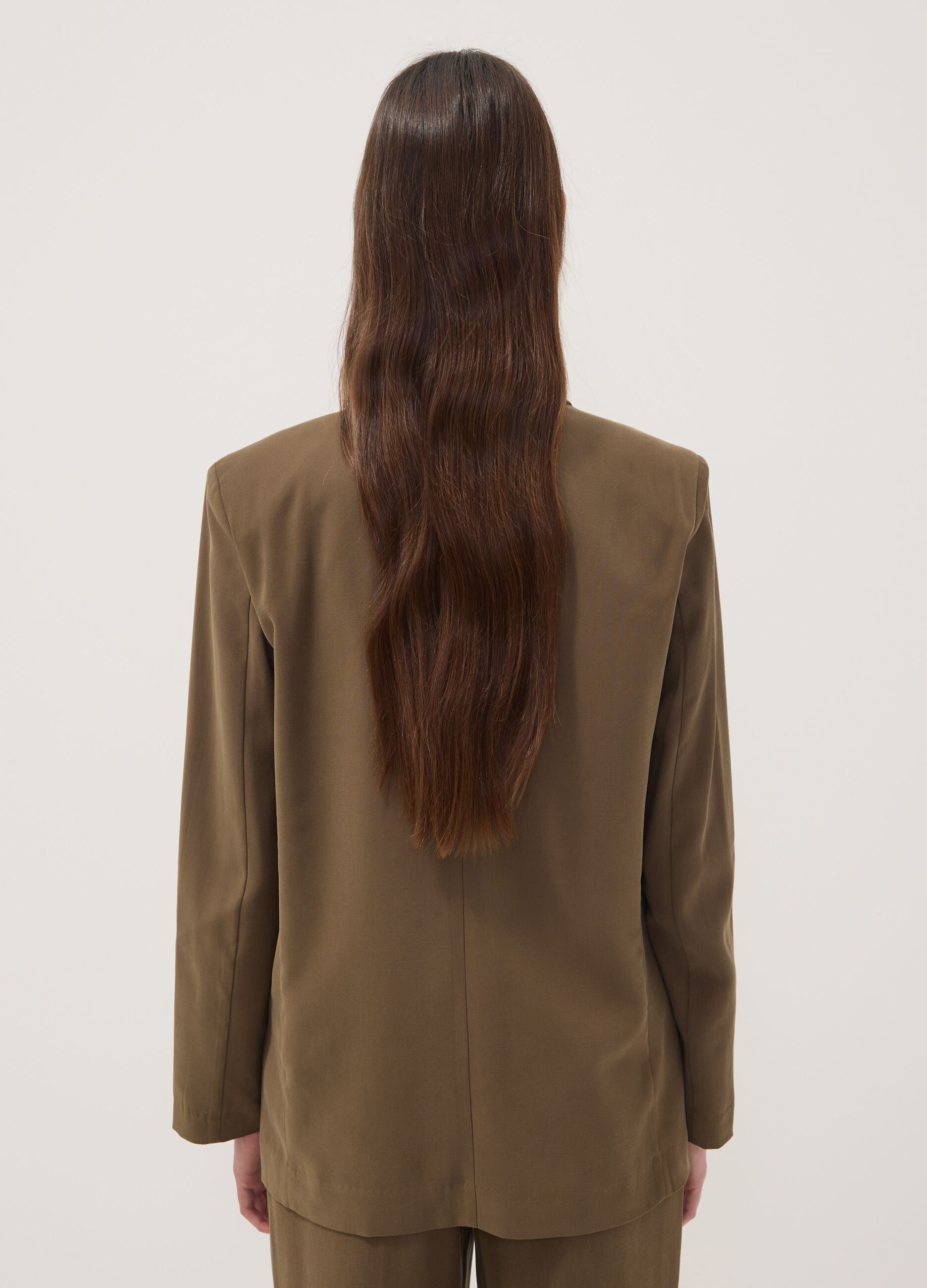 Green regular-fit viscose-blend blazer