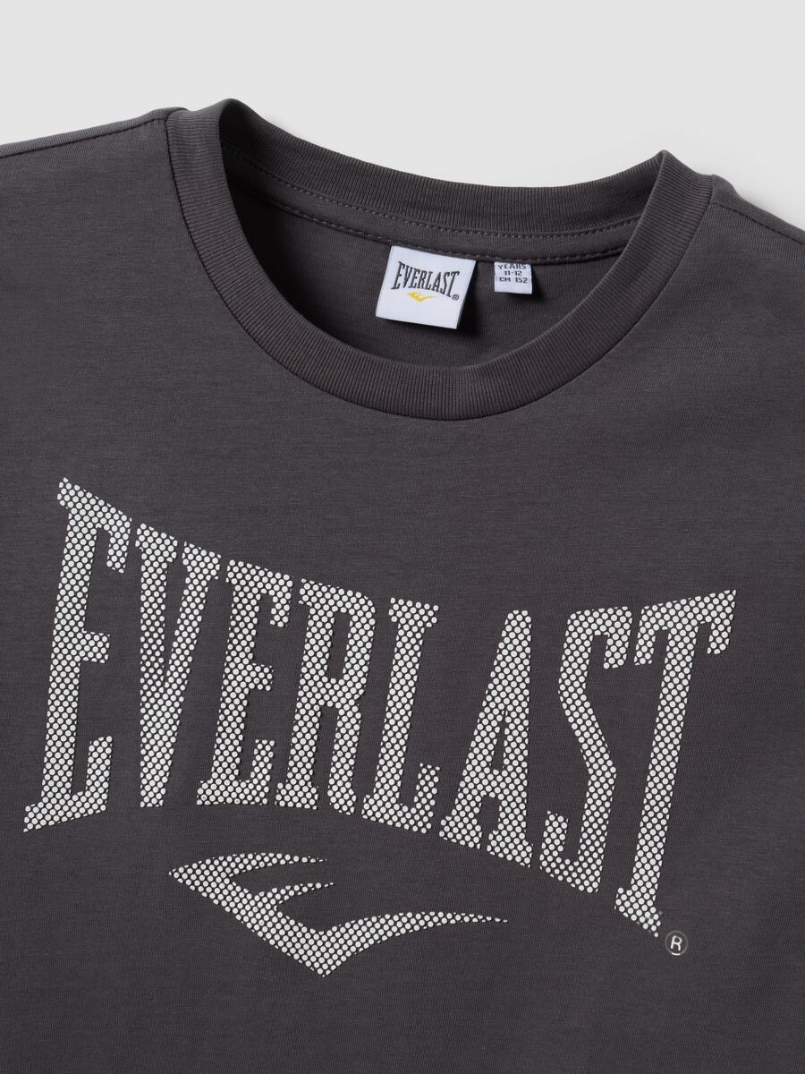 Grey pure cotton T-shirt with front print for boys_1
