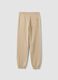Beige pure cotton comfort-fit joggers for boys_1