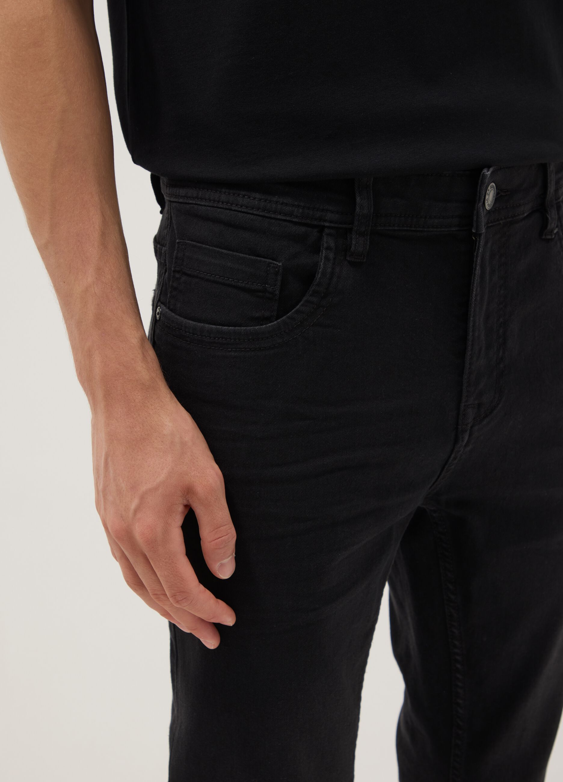 Black Super Skinny Cotton Blend Jeans
