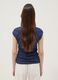 Blue pure cotton tank top with side ruching, regular fit_3