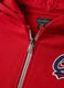 Red organic cotton hoodie with embroidered details, oversized fit, for boys_1