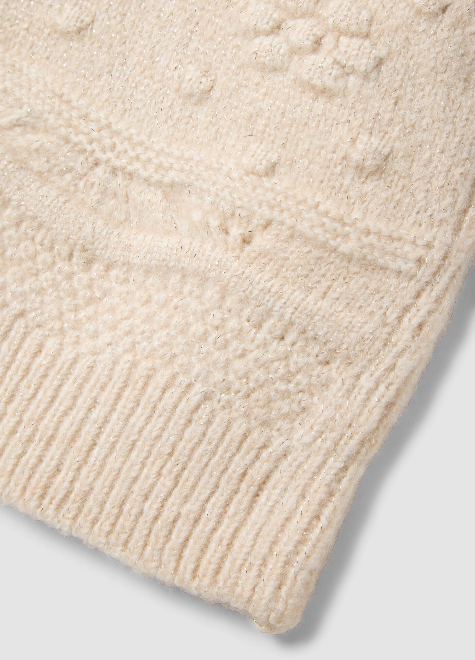 White knitted gilet with raised pattern for baby girl