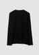 Black long-sleeve T-shirt in 100% organic cotton with crew neck_2