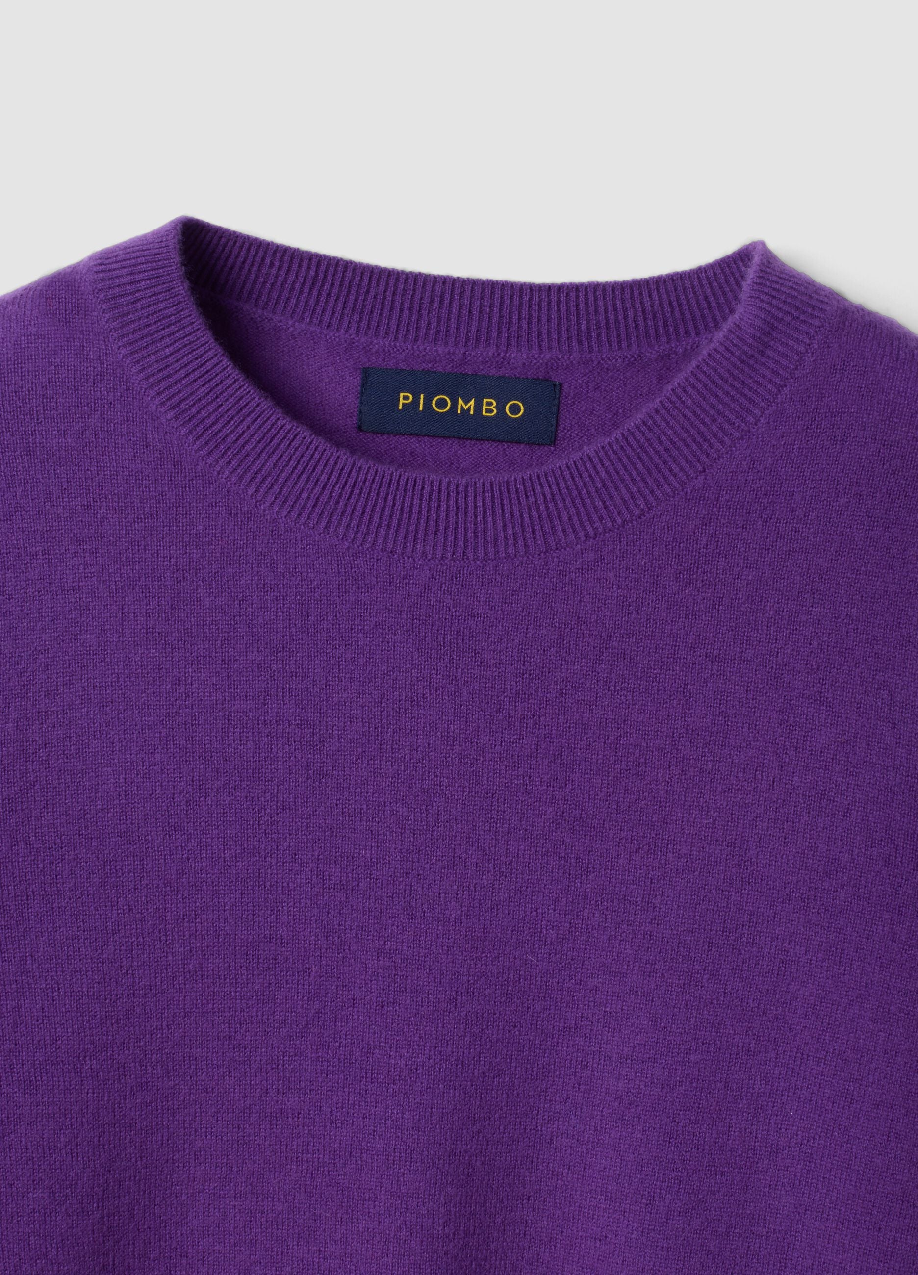 Purple pure wool crew-neck jumper