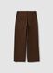 Brown straight-fit pure cotton jeans_5
