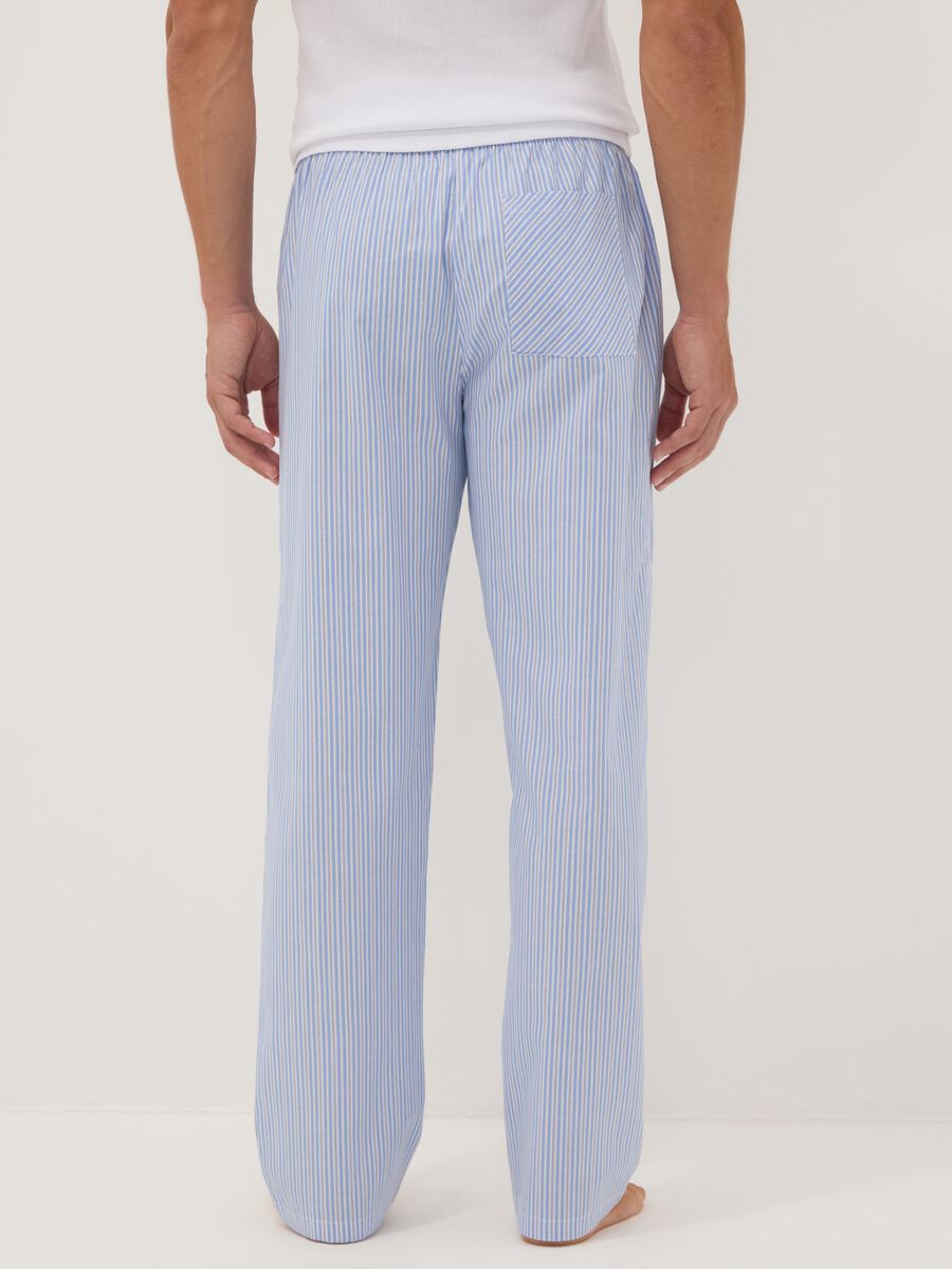 Blue striped organic cotton pyjama trousers_2