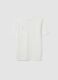 White relaxed-fit pure cotton T-shirt with chest slogan_5