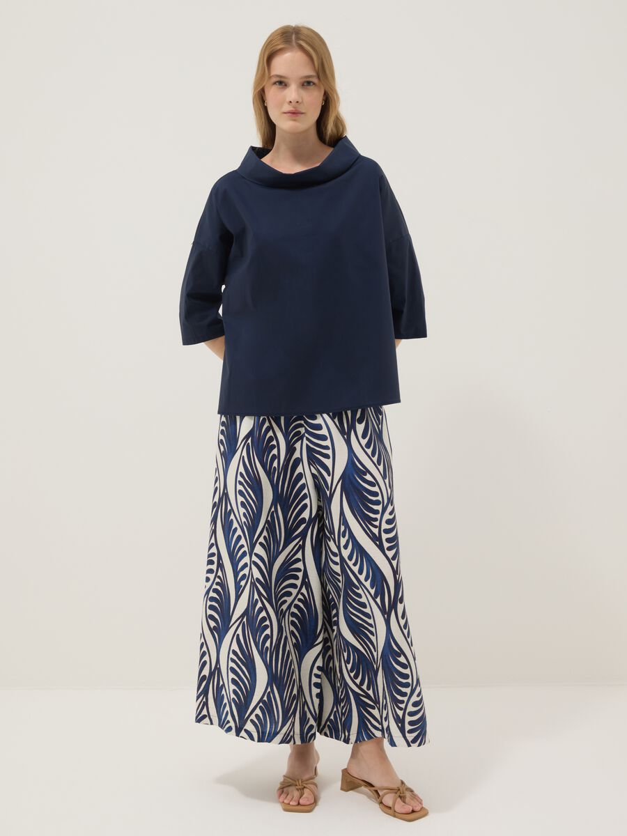 Blue stretch cotton top_2