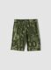 Boy's regular fit green print pure cotton shorts_3