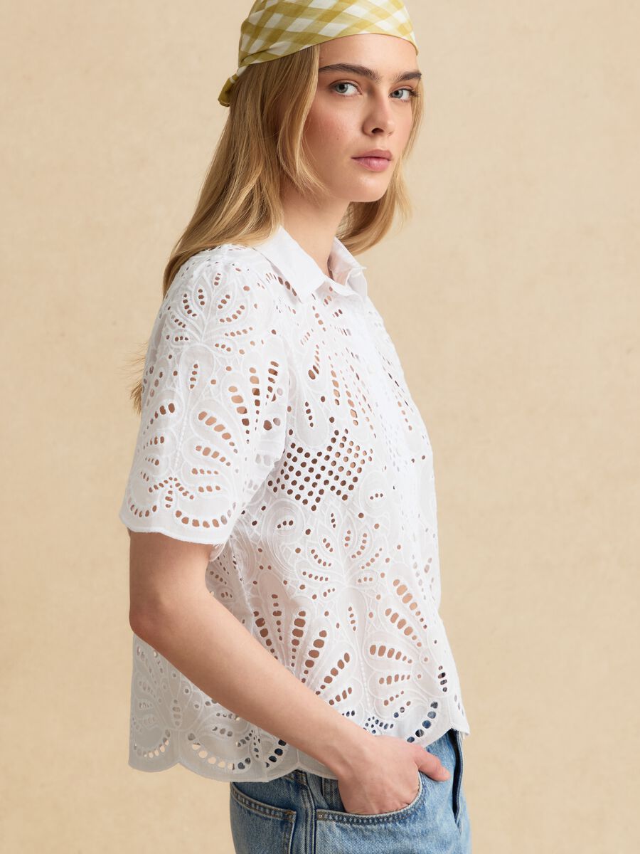 White pure cotton broderie anglaise shirt_0