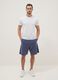 Pantaloni corti blu in misto cotone relaxed fit_0
