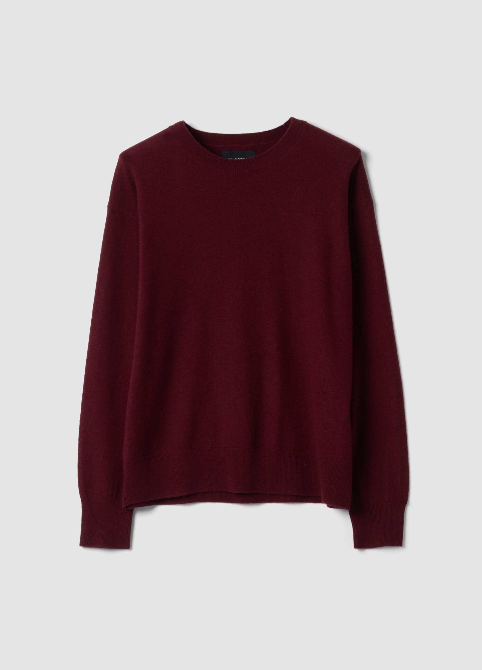 Purple pure wool crew-neck jumper in an oversized fit