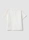 White stretch cotton printed T-shirt for baby girl, regular fit_1