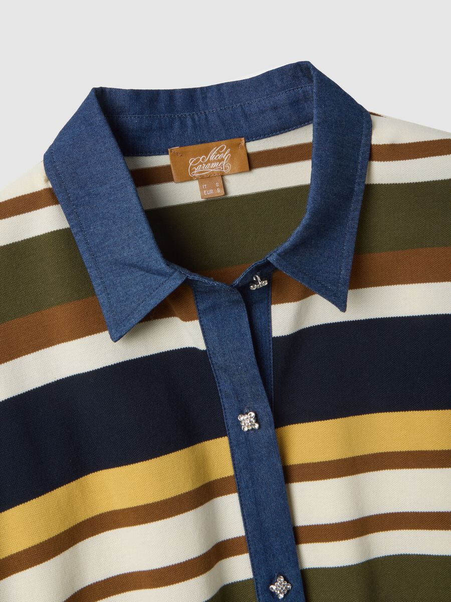 Multicolour maternity long-sleeve polo in stretch cotton_5