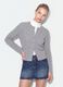 Grey crew-neck cardigan in lyocell and wool blend, oversized fit_1