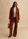 Brown Cotton and Linen Regular Fit Blazer_1