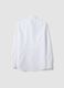 White shirt in pure compact cotton with slim-fit French collar_1