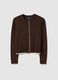 Brown viscose blend cardigan regular fit_4