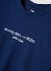 Blue slogan T-shirt in pure cotton, regular fit_5