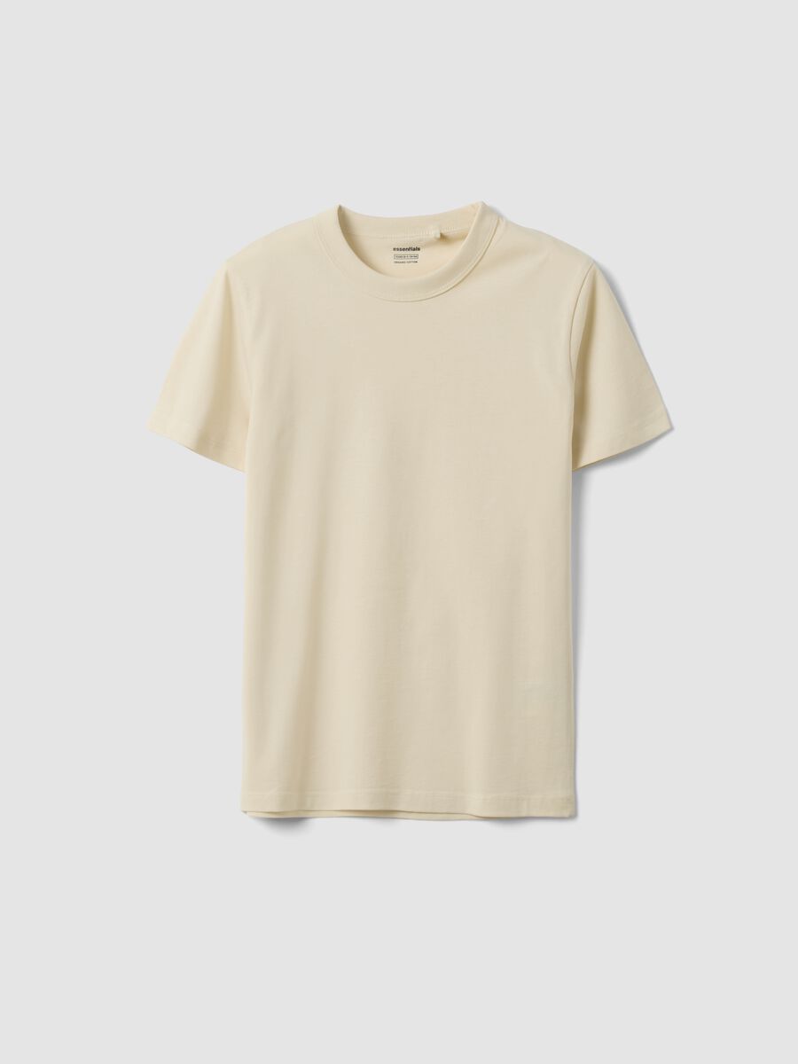 T-shirt in puro cotone beige da ragazzo regular fit_3