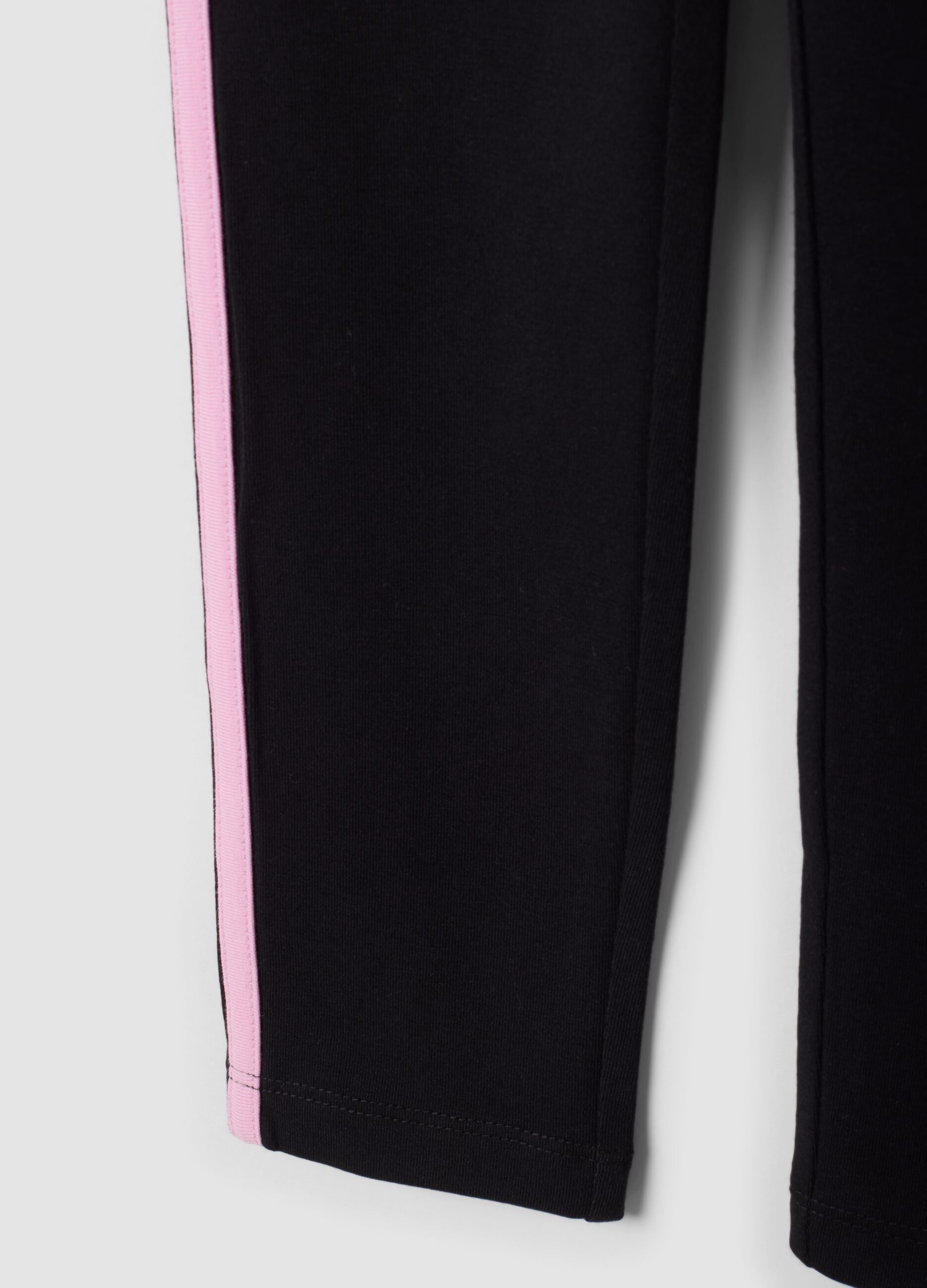 Girls&rsquo; black skinny-fit leggings in stretch organic cotton