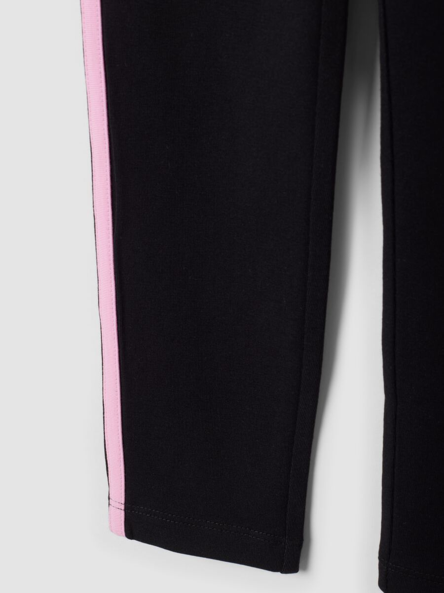 Girls&rsquo; black skinny-fit leggings in stretch organic cotton_3