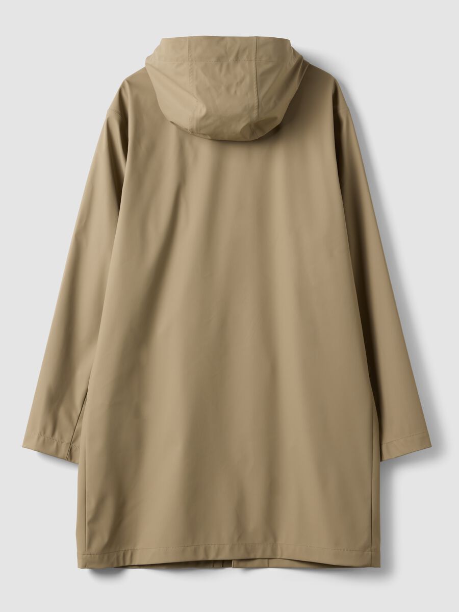 Beige regular-fit raincoat with zip fastening_2