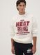 White cotton-blend sweatshirt with Miami Heat front print_0