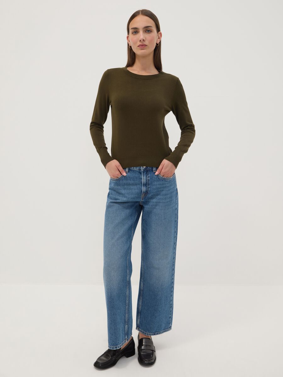 Green viscose-blend crew-neck jumper_2