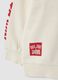 White 100% cotton crew-neck sweatshirt with racing print, oversized fit_2