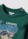 Green organic cotton T-shirt with puppy print for boys_3