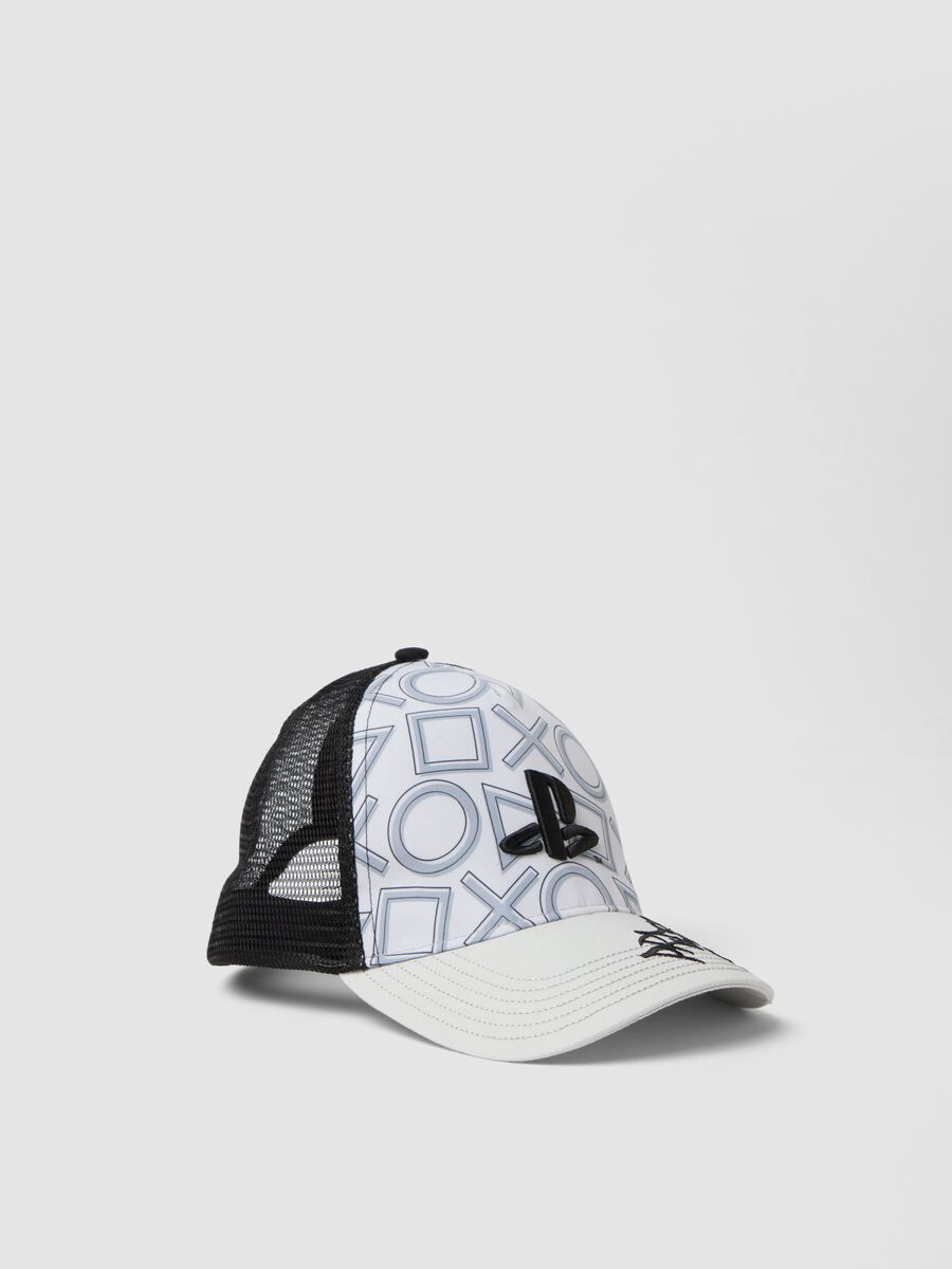 Cappello baseball bianco e nero in puro cotone_0