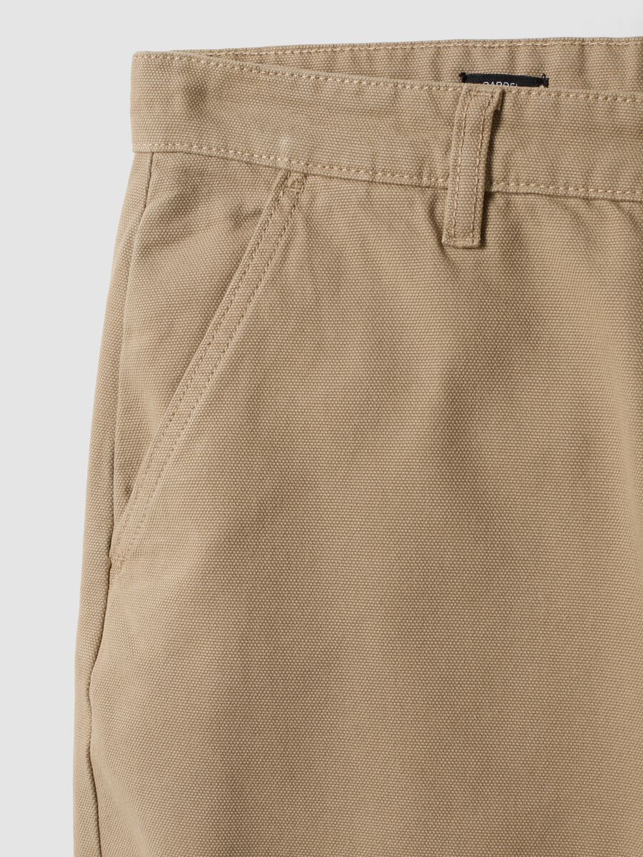 Pantaloni chino beige in puro cotone barrel fit_1